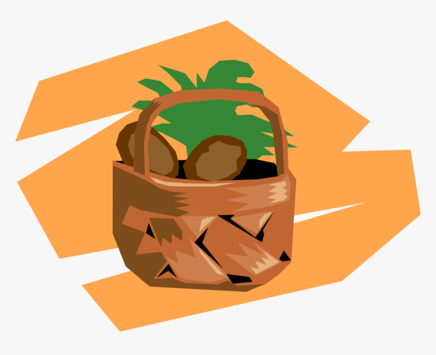 Vector Illustration Of Wicker Basket Of Garden Vegetables - Illustration, HD Png Download