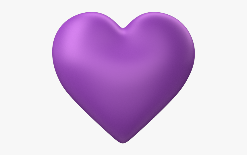 Purple 3d Love Heart With Transparent Background - Purple Heart No Background, HD Png Download