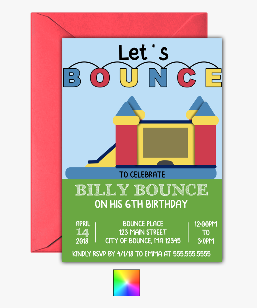 Lets Bounce, Bounce House Party Invitation By Anton - House, HD Png Download