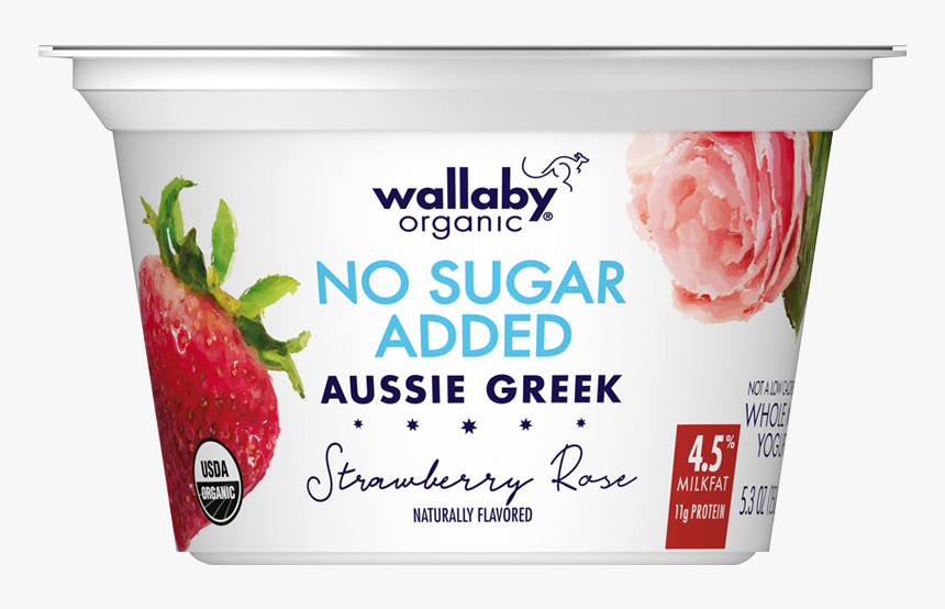 Wallaby Strawberry Rose Organic Whole Milk Greek Yogurt - Wallaby Organic No Sugar Added, HD Png Download