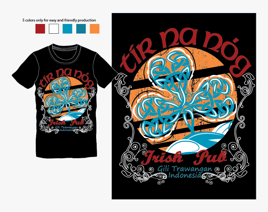 Irish Pub T-shirt From Indonesia Logo Design Concepts - Illustration, HD Png Download