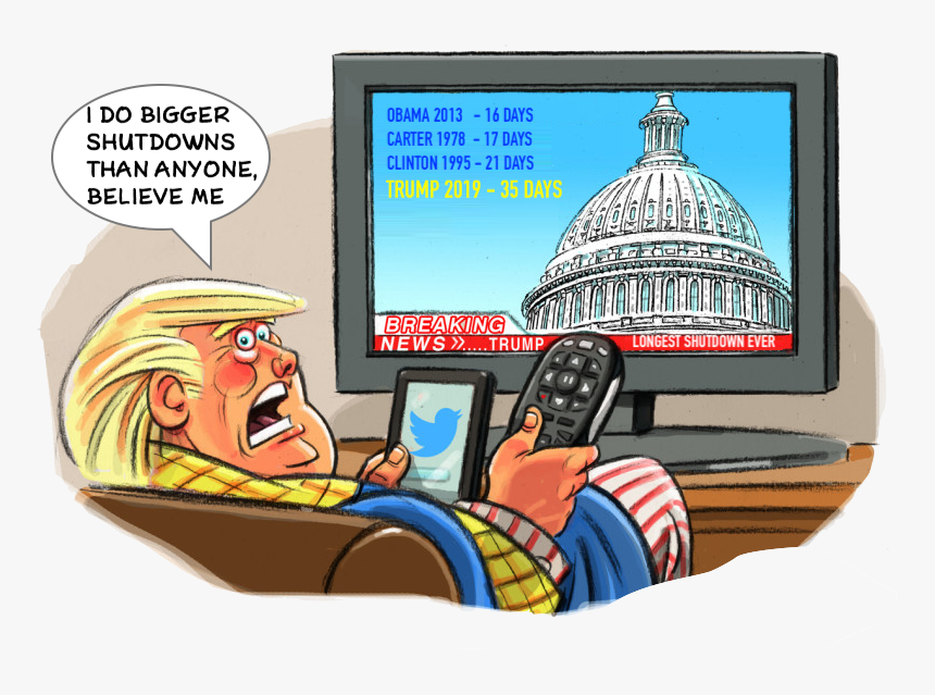 At The End Of A Week That Saw China Hopes Fade, Brexit - Trump Government Shutdown Cartoons, HD Png Download