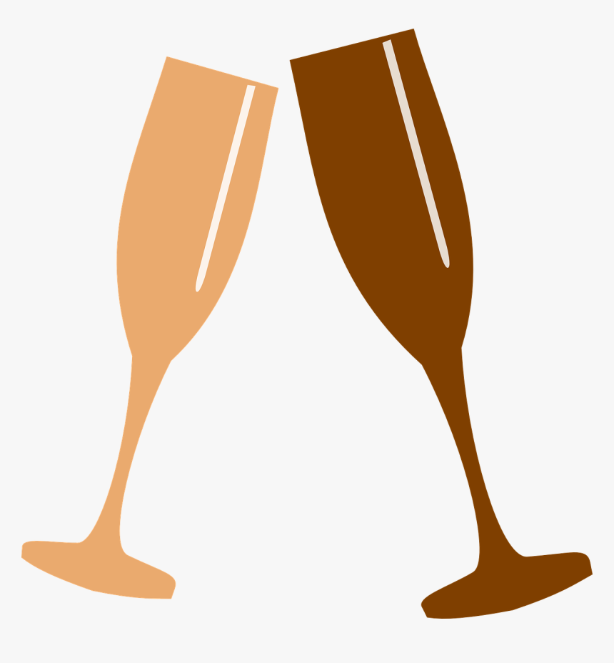 Pink Champagne Glasses Clipart, HD Png Download