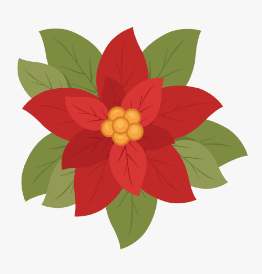 Transparent Poinsettia Clipart Black And White Free - Poinsettia Flower Cut Out, HD Png Download