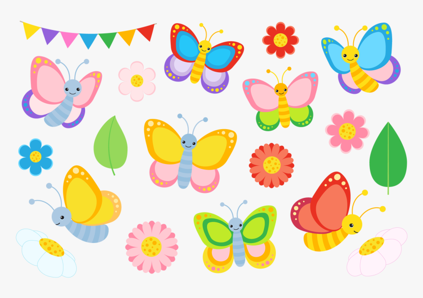 Colourful Butterfly Clipart And Vectors By La Boutique - Clip Art Colourful Butterfly, HD Png Download