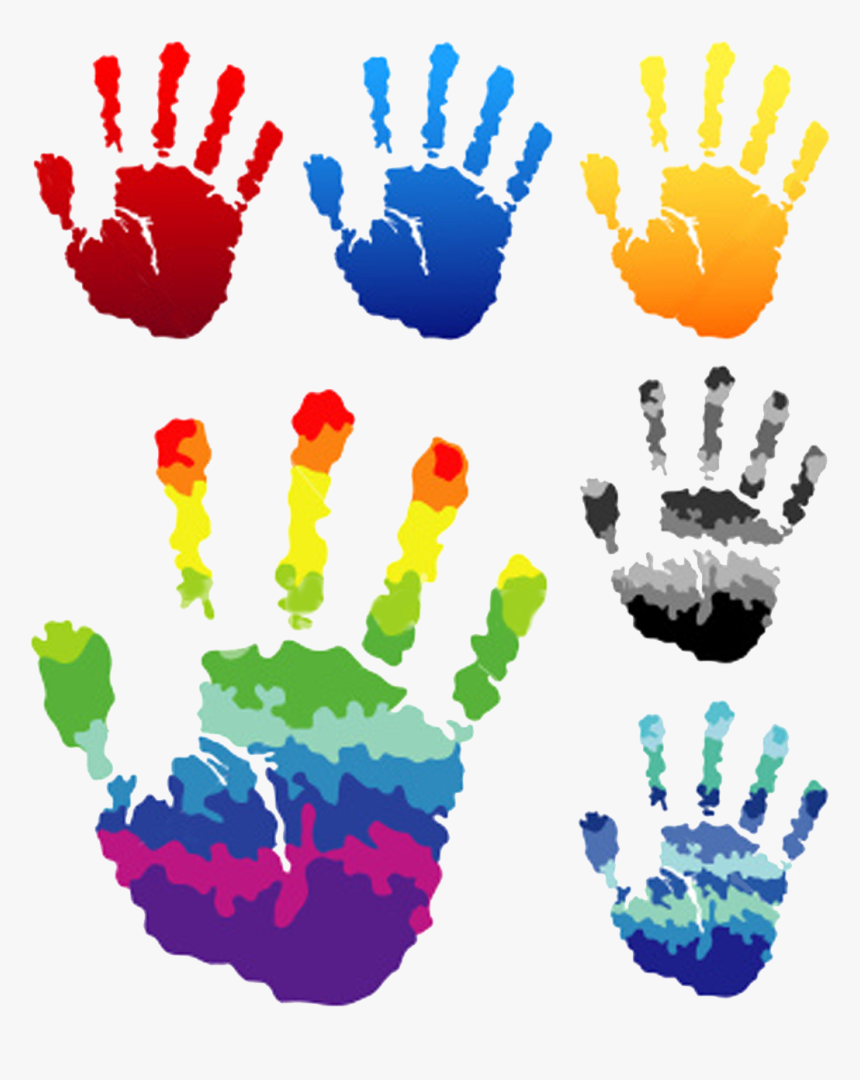 Coloured Hands - Transparent Color Hand Png, Png Download