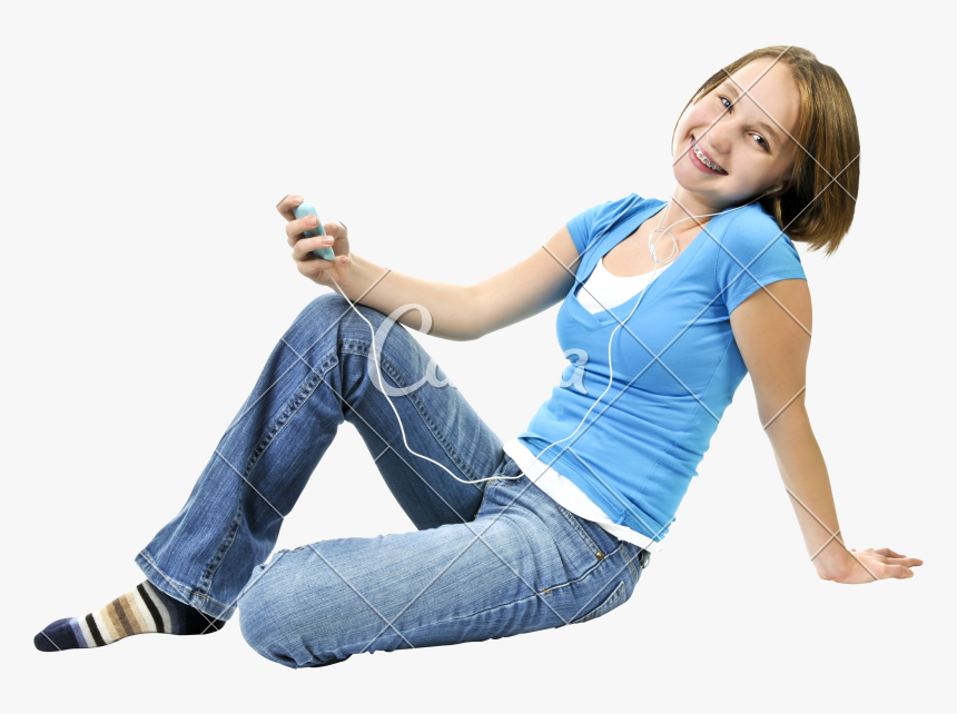 Listening To Music Photos - Sitting, HD Png Download