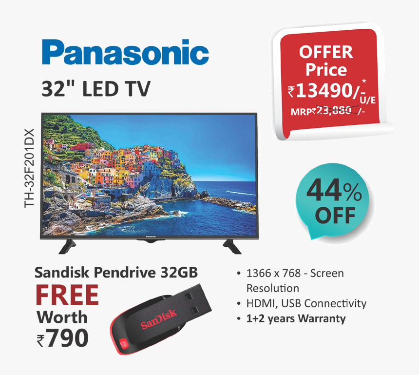 Panasonic Led Th 32f201dx, HD Png Download