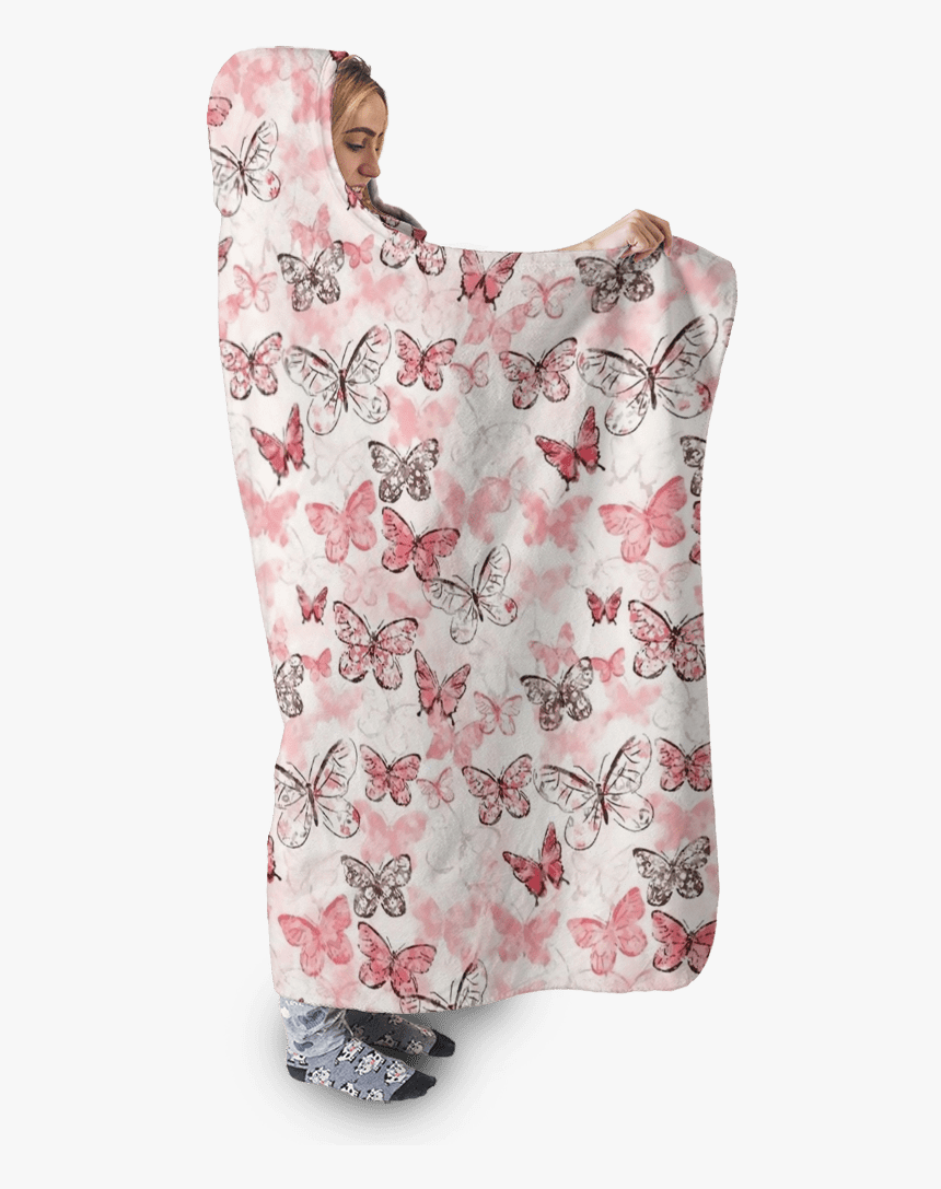 3d Butterfly Full-print Hooded Blanket - Pattern, HD Png Download