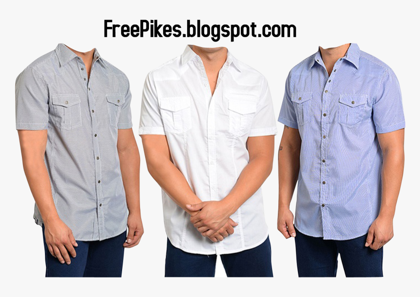 Three T Shirt Dress Free Png For Men S - Mens Short Sleeve Button Down, Transparent Png