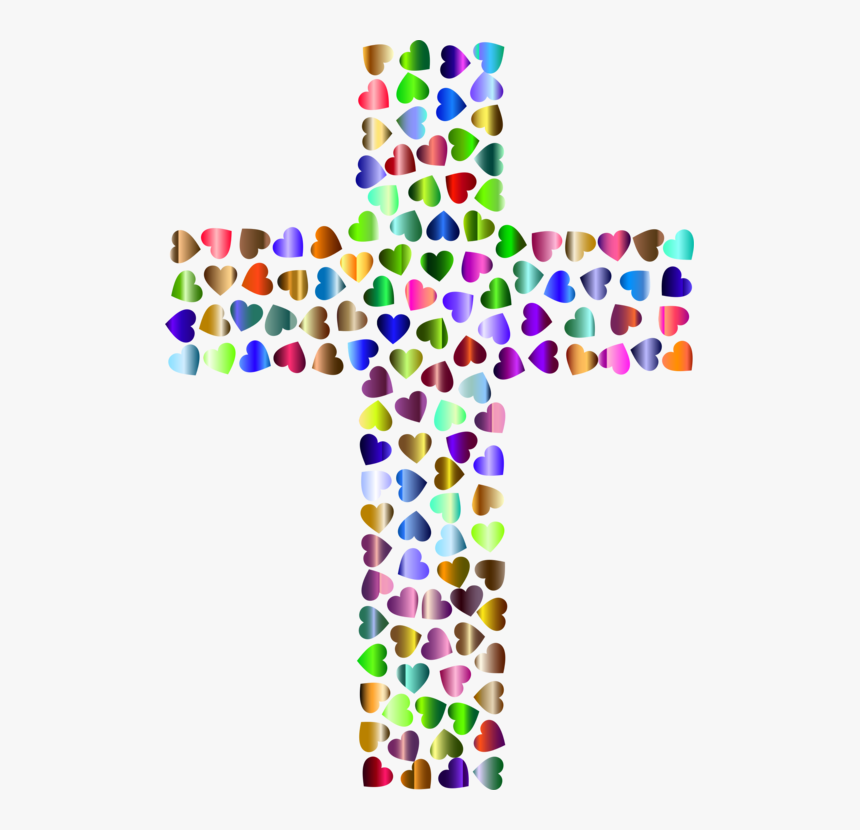 Petal,symmetry,symbol - Hearts On Cross, HD Png Download
