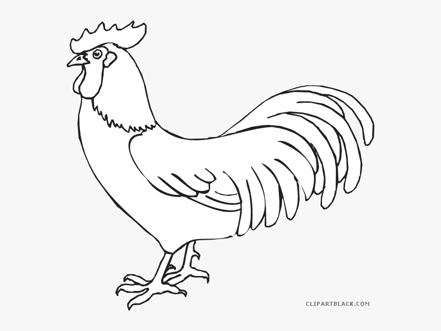 Rooster Black And White - Rooster Black And White Clip Art, HD Png Download