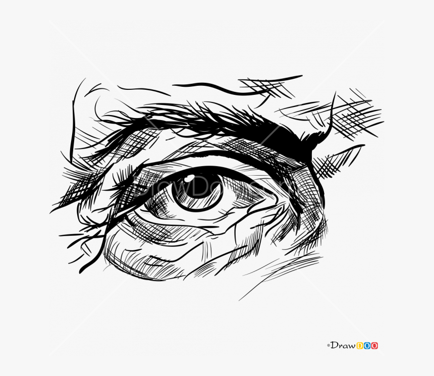 Jpg Royalty Free Download Bratz Drawing Eyes - Realistic Old Eye Drawing, HD Png Download