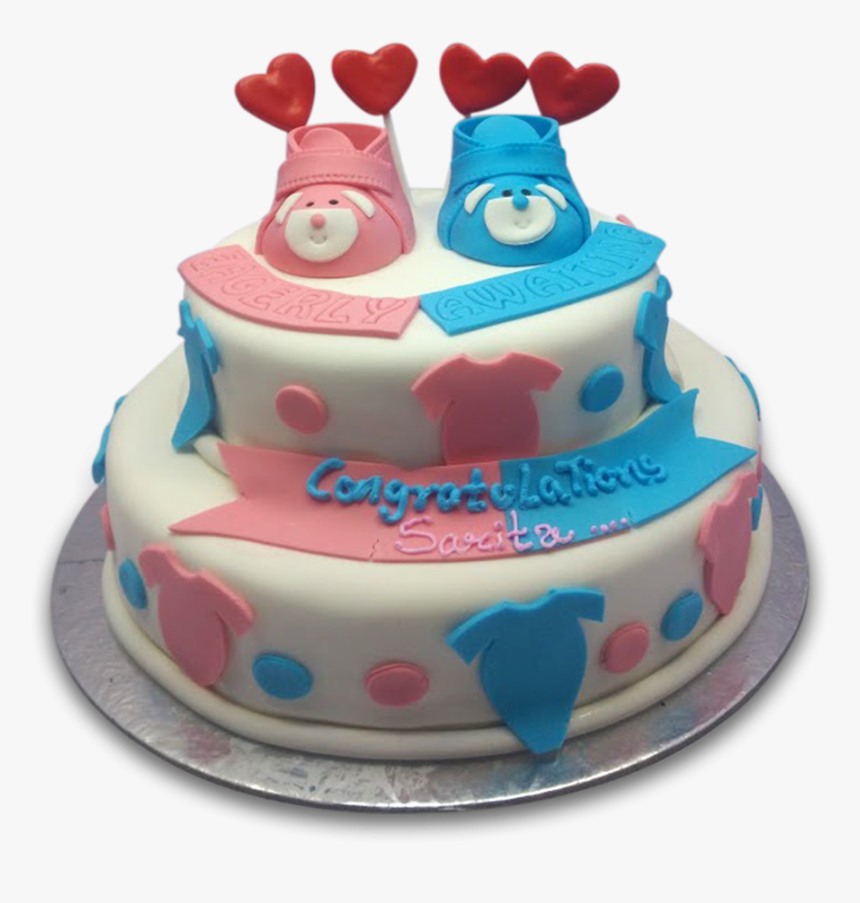 Baby Shower Double Decker Cake, HD Png Download