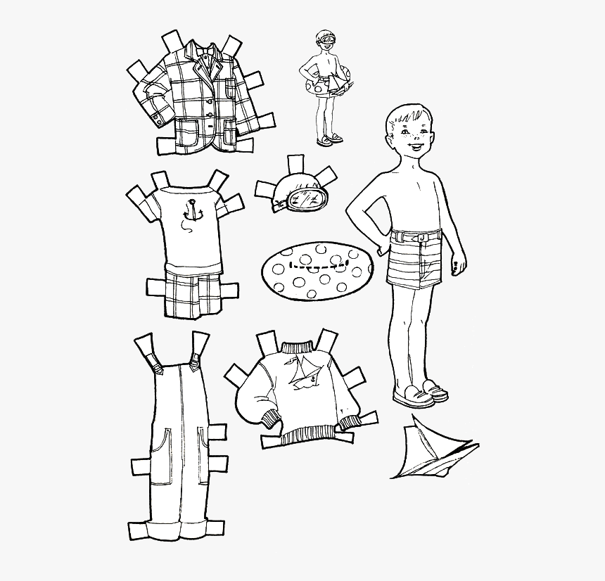 Paper Doll For Coloring, HD Png Download