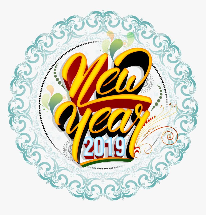 Happy New Year 2019 Hd Png Logo Free Downloads Naveengfx - Vintage Floral, Transparent Png
