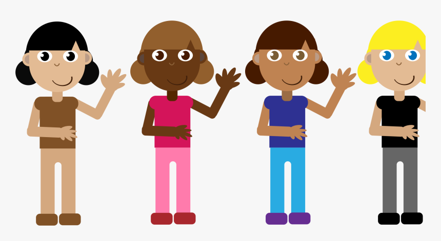 Human - Group Of Girls Cartoon Png, Transparent Png