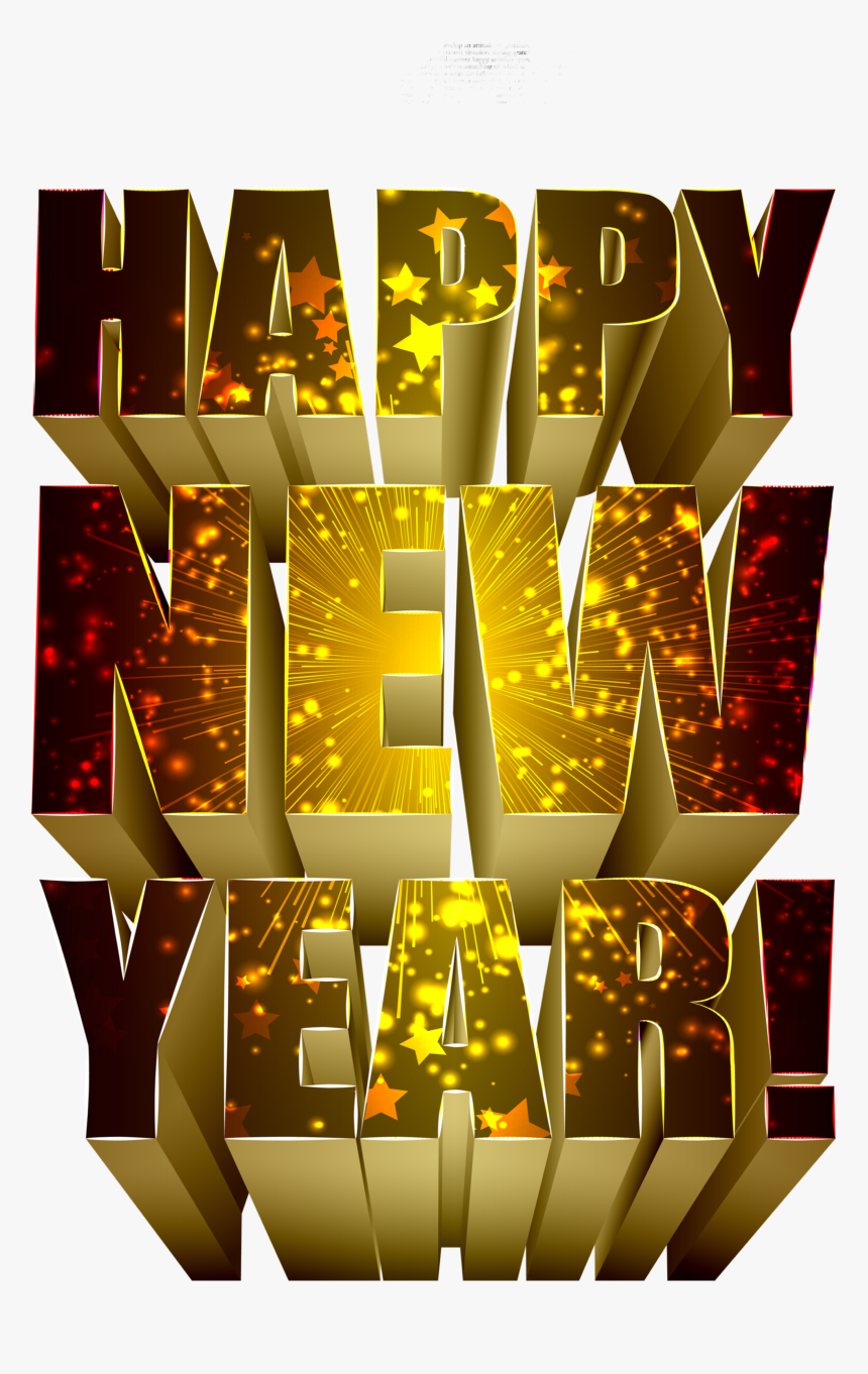 #happynewyear #text #3d #freetoedit - Happy New Year Text Png, Transparent Png