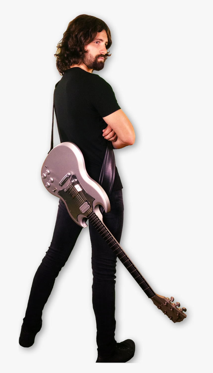 Walking With Guitar Png , Png Download - Guitarist, Transparent Png
