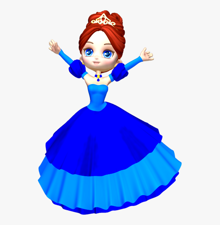 Princess In Blue - Clipart Of Princess, HD Png Download