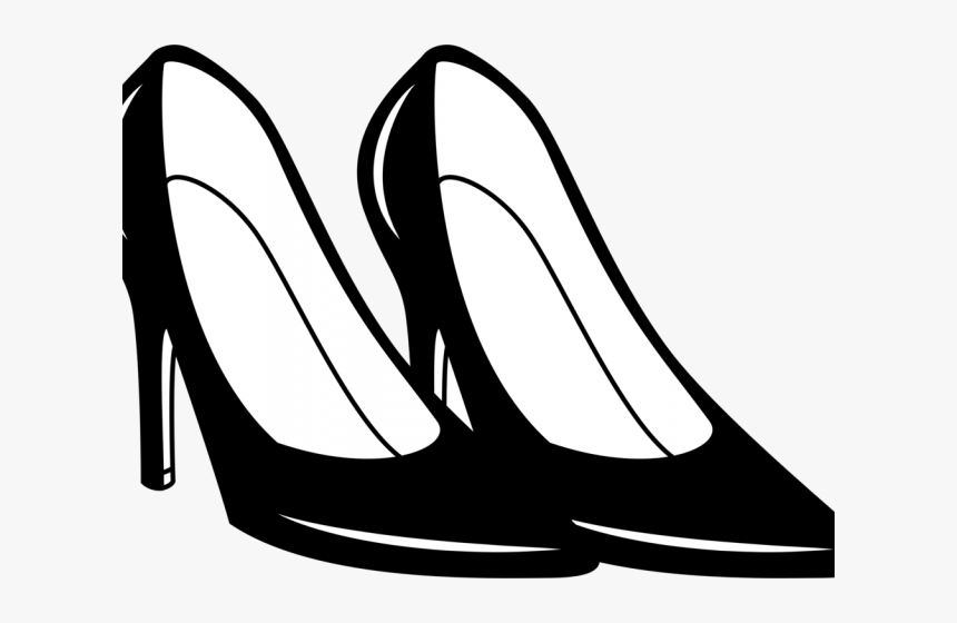 Transparent High Heel Clipart Black And White - Shoes Clipart Black And White, HD Png Download