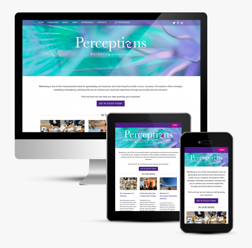 Perceptions Marketing Solutions Website - Website, HD Png Download