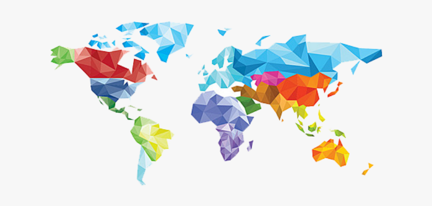 World Map Low Poly, HD Png Download