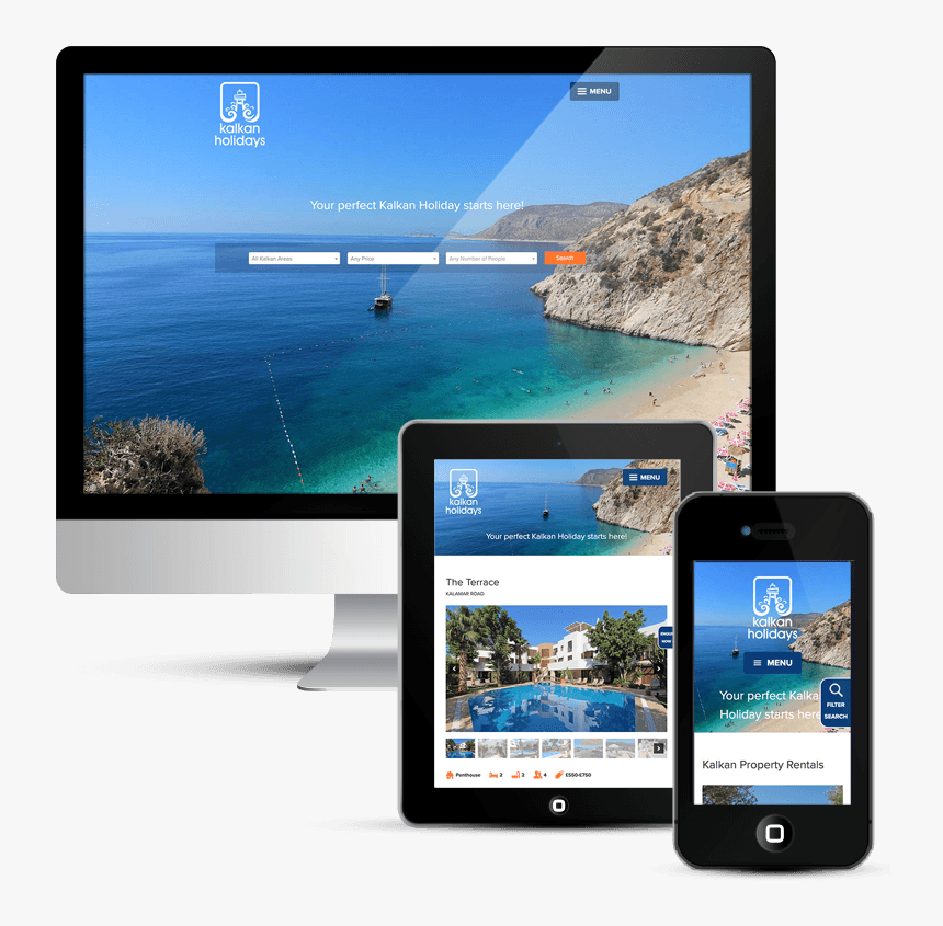 Mobile Responsive Website Design For Kalkan Holidays - Kaputaş Beach, HD Png Download