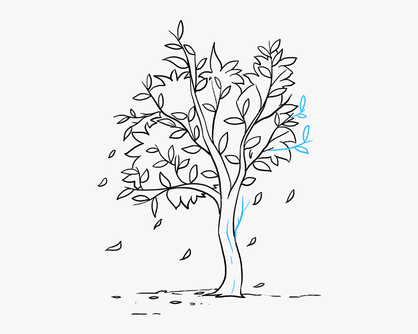 How To Draw Fall Tree - Easy Fall Tree Drawing, HD Png Download