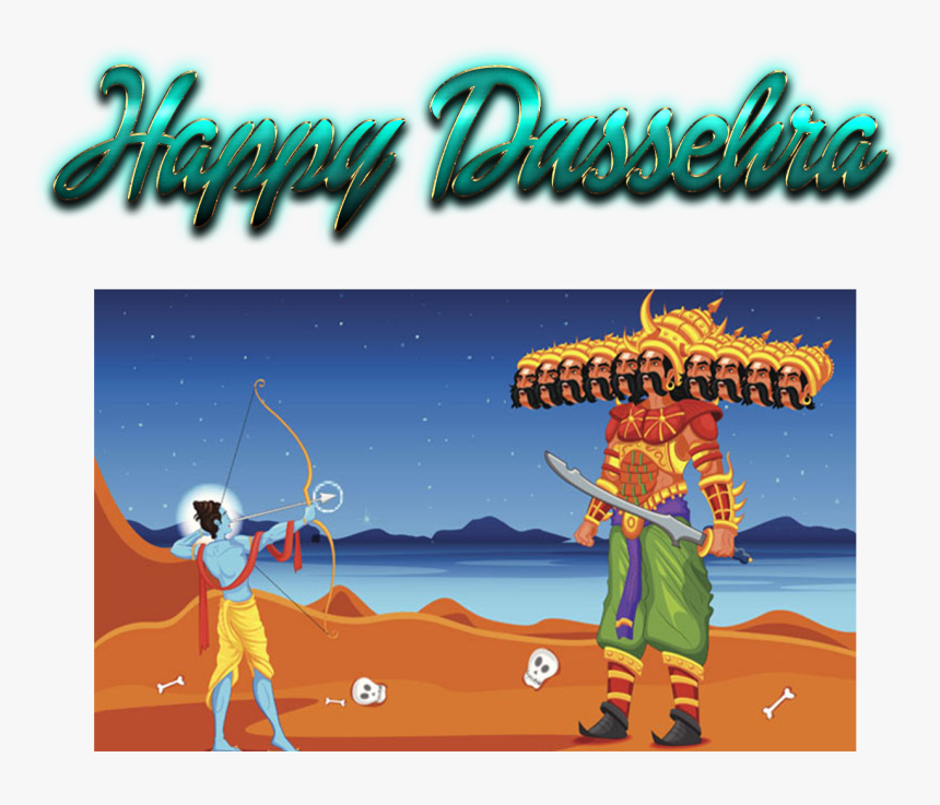 Dussehra Wishes Png Free Background - Durga Puja And Dussehra, Transparent Png
