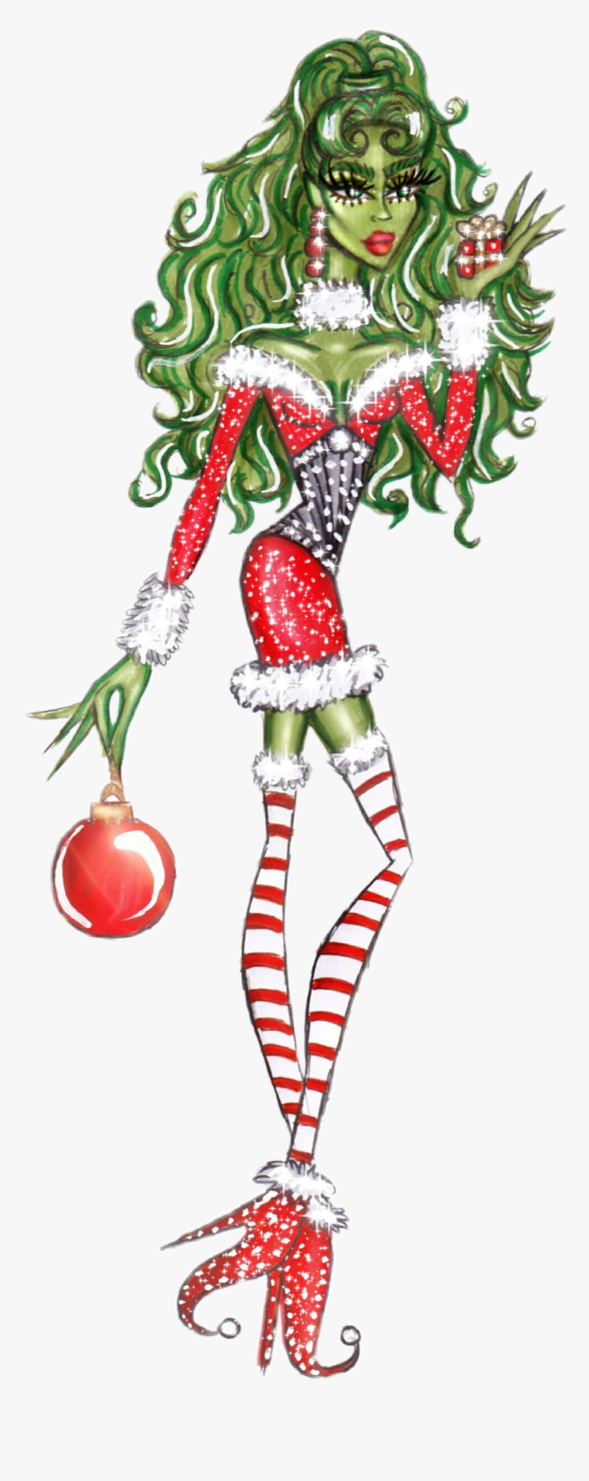 #fashion #christmas #grinch, HD Png Download