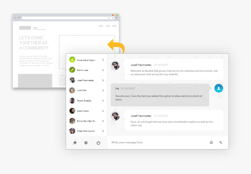 Main-image - Chat Room Member Area Wordpress, HD Png Download