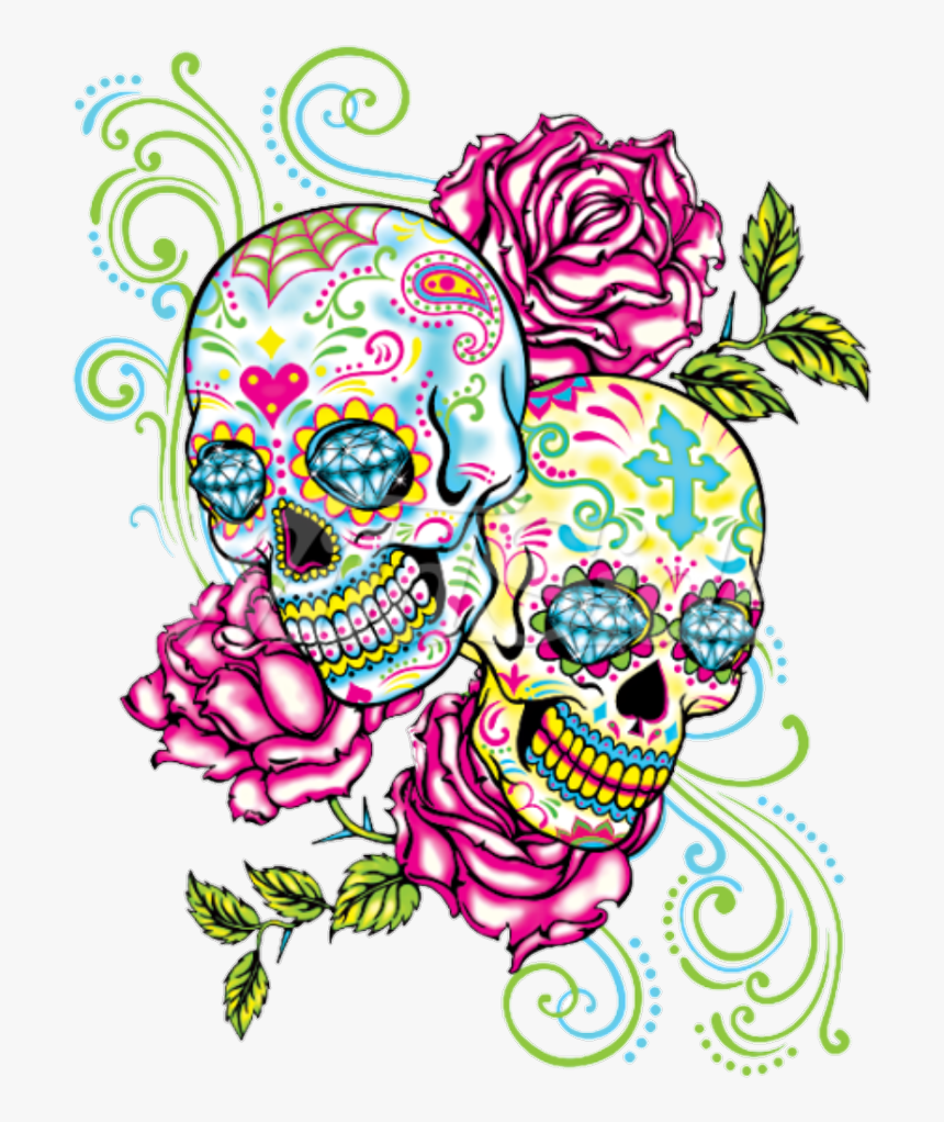 Two Sugar Skulls Tattoo, HD Png Download