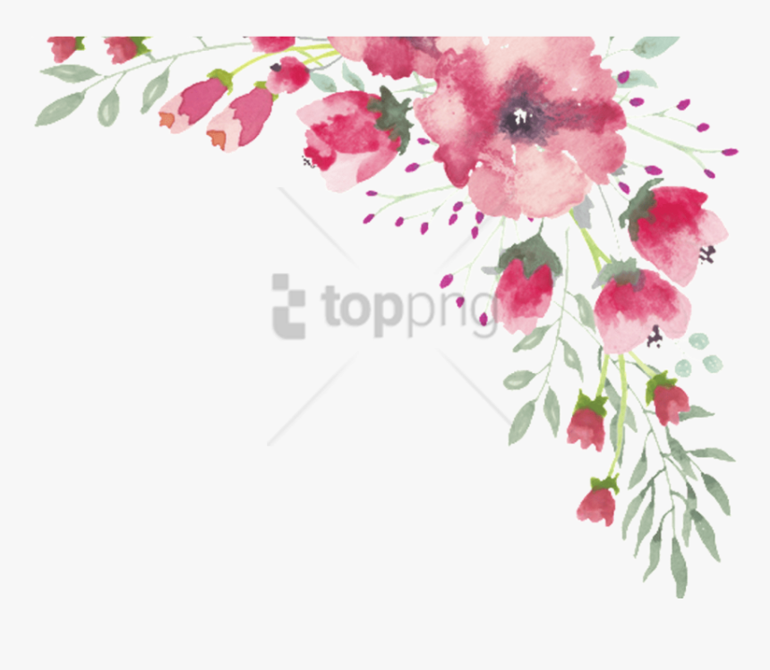 Watercolor Flower Border Clipart, Hd Png Download , Transparent Png Image - Pngitem