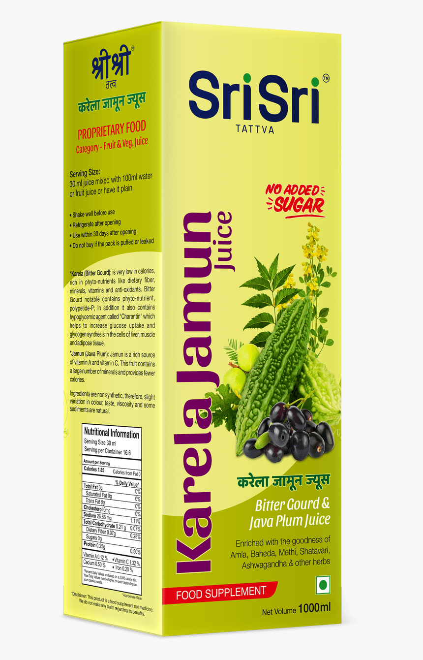 Sri Sri Tattva Karela Jamun Juice - Sri Sri Karela Jamun Juice, HD Png Download