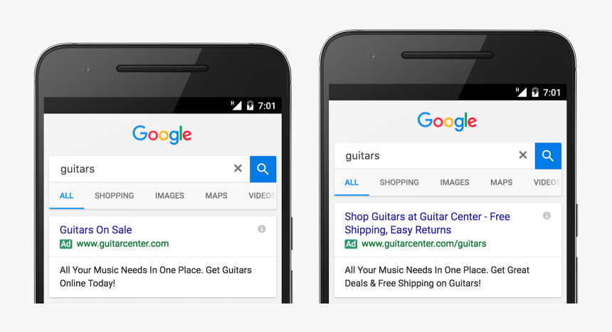 Google Expanded Text Ads Go Live - Text Ad Vs Expanded Text Ad, HD Png Download