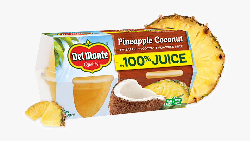 Pineapple In 100% Coconut Flavored Juice, Fruit Cup® - Mango And Pineapple Fruit Cup, HD Png Download