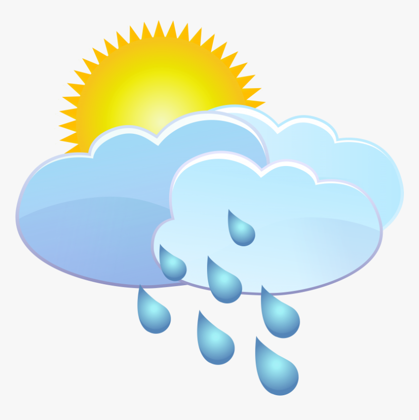 Clouds Sun And Rain Drops Weather Icon - Sun And Rain Clipart, HD Png Download