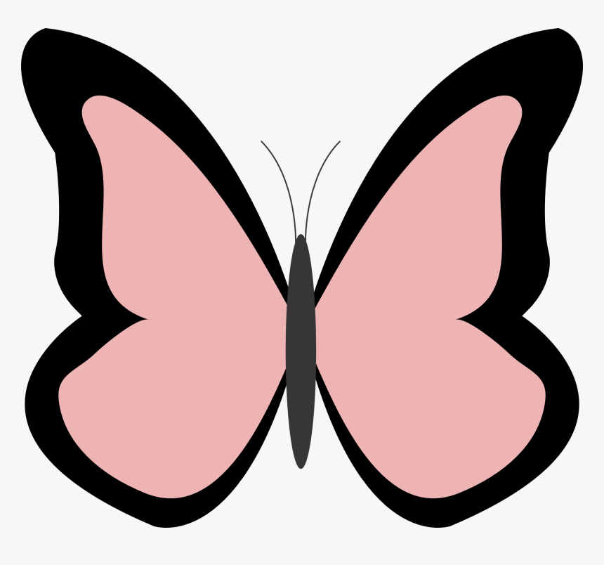 Fried Egg Black And - Clip Art Simple Butterfly, HD Png Download