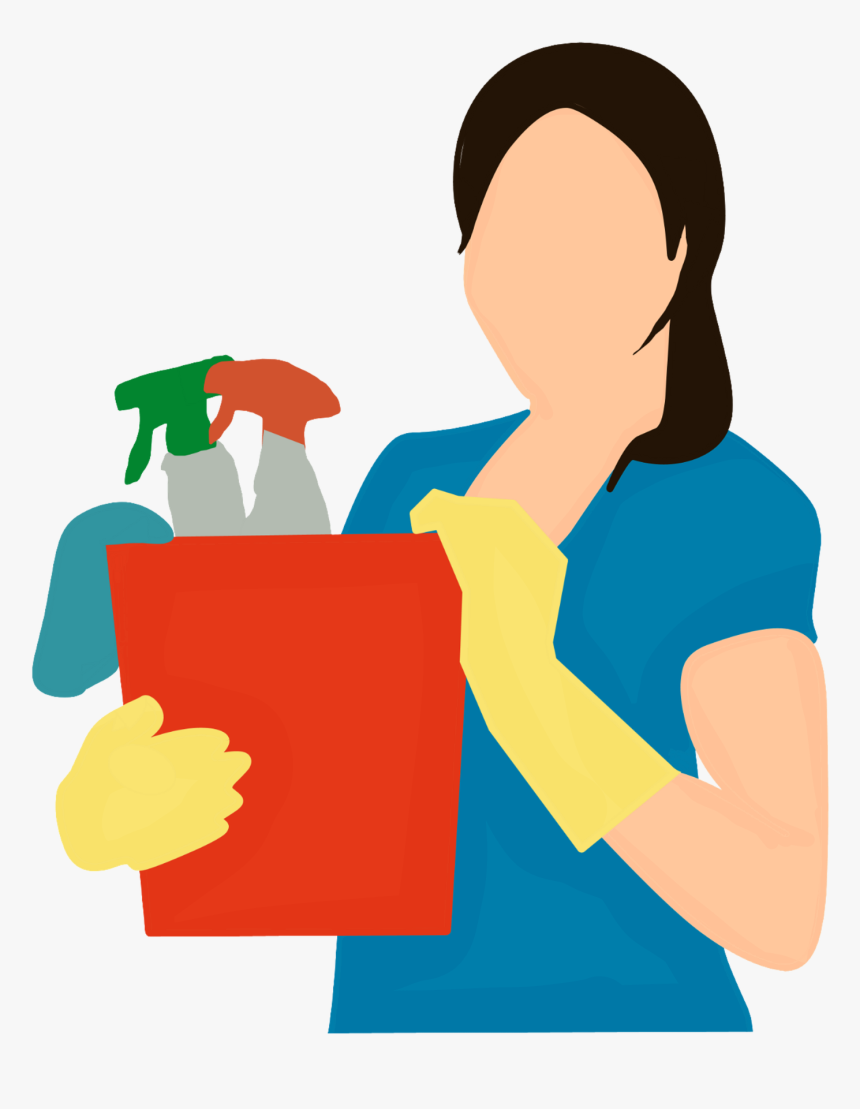 Dibujo De Una Mujer Sin Rostro Con Productos De Limpieza - Уборщик Пнг, HD Png Download