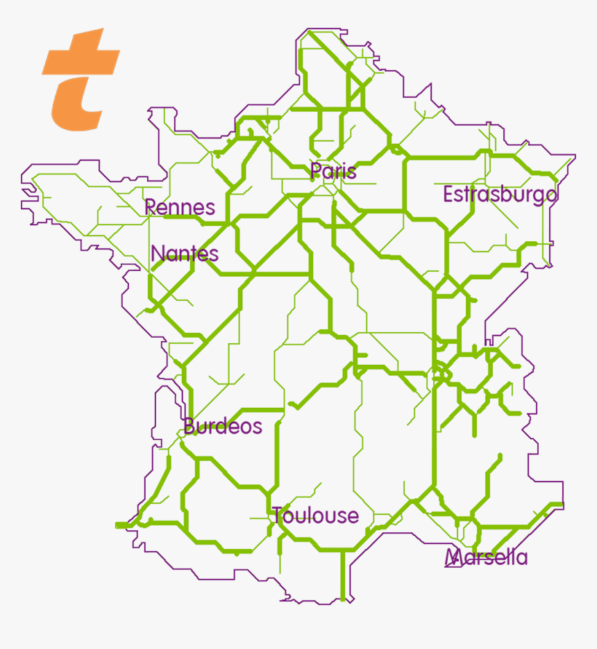 Carreteras De Francia - Map, HD Png Download