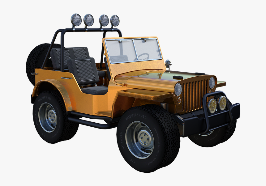 Jeep, 3d, Vehicle, Offroad, Tires, Lights, Car, Drive - Jeep, HD Png Download
