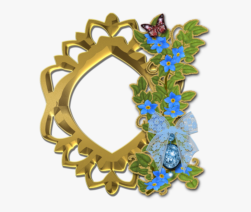 Photo, Frame, Scrapbook, Flowers, List, Nature, Gold - Flower List Frame Png, Transparent Png
