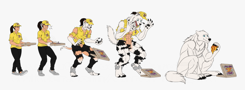 Pizza Delivery Werewolf Tf - Werewolf Transformation Megumi, HD Png Download