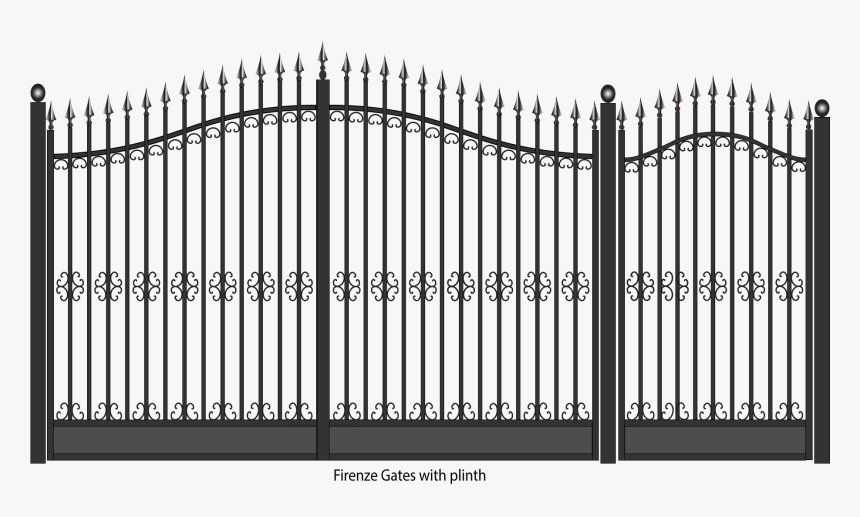 Firenze Steel Gates With Plinth - اسوار حديد, HD Png Download