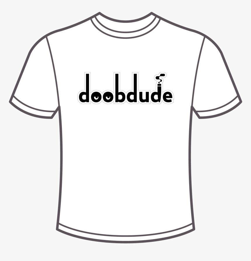 Men S Doobdude Logo White T-shirt - Active Shirt, HD Png Download