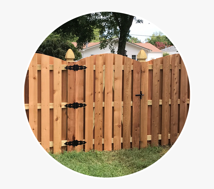 Hurricane Fence Wood Gate - Picket Fence, HD Png Download
