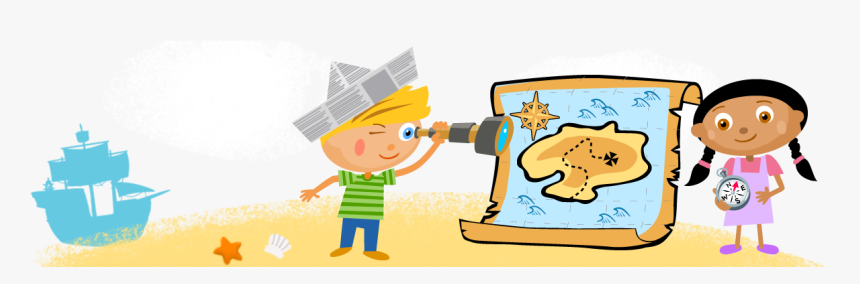 Banner Azul Png , Png Download - Kids Researching Cartoons, Transparent Png