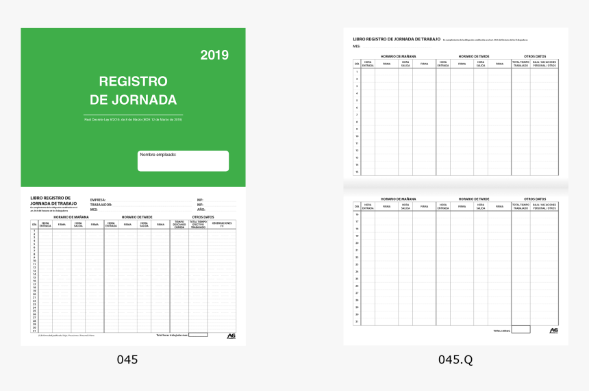 045 Libro Registro Jornada - Libro Registro De Jornada, HD Png Download