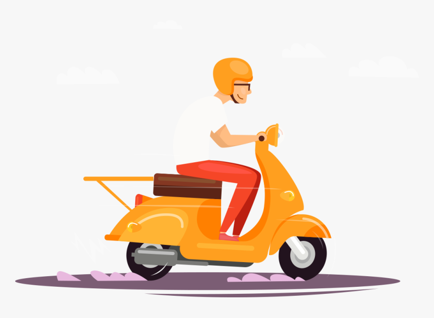 Flat Design Scooter, HD Png Download